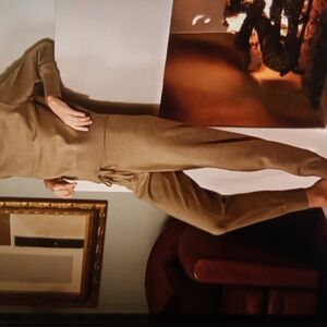 Lake Vesper Crew Neck Set In Sandstone Heather Sweater N Jogger Womens XxS